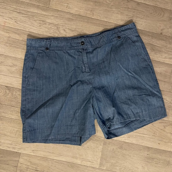 🟢 Isaac mizrahi chambray denim lightweight pocket short 16 xl plus - Picture 1 of 1